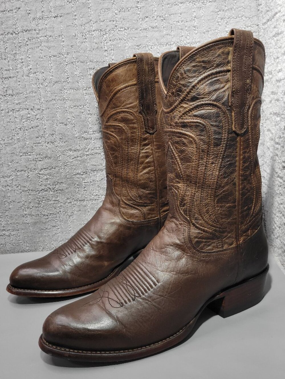 Tecovas The Cartwright Men's US Size 10D Cafe Goat Pull on Cowboy Boots - Picture 5 of 14